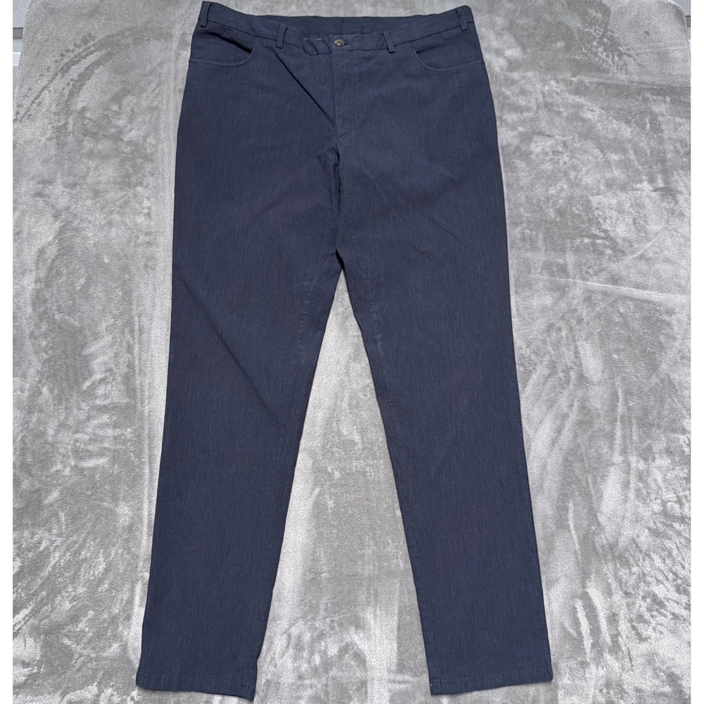 Canali Chino Pants Mens 38x33 IT 56 Navy Stretch Regular Fit Made in Italy